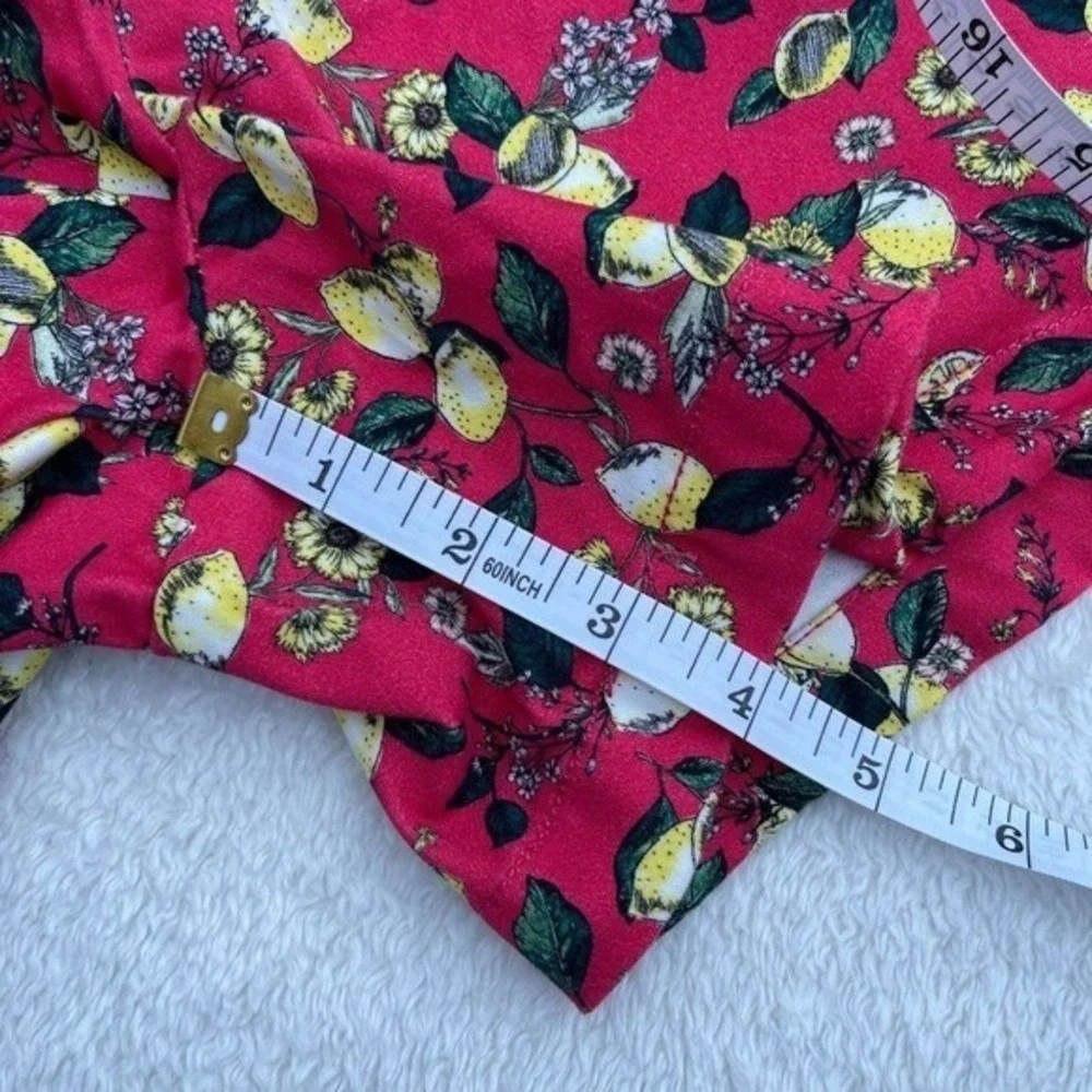 Tinsel Lemon Fruit Floral Print Shorts‎ Womens 1X High Rise Summer Pockets Chic